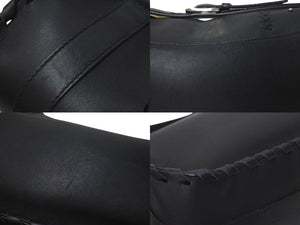 CHRISTIAN DIOR クリスチャンディオール LOVE&PEACE ラインストーン ショルダーバッグ レザー ブラック 美品 中古 4c075209