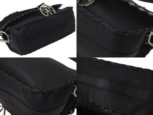 CHRISTIAN DIOR クリスチャンディオール LOVE&PEACE ラインストーン ショルダーバッグ レザー ブラック 美品 中古 4c075209