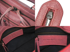 BALENCIAGA バレンシアガ ハンドバッグ Classic Mini City Bag クラシック ミニ シティ ピンク レザー 300295 美品 中古 4c075214