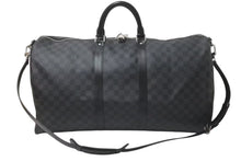 Load image into Gallery viewer, 極美品 LOUIS VUITTON ルイヴィトン ボストンバッグ キーポル55 ダミエ グラフィット N41413 ブラック シルバー金具 中古 4c075215