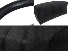 Load image into Gallery viewer, 極美品 LOUIS VUITTON ルイヴィトン ボストンバッグ キーポル55 ダミエ グラフィット N41413 ブラック シルバー金具 中古 4c075215