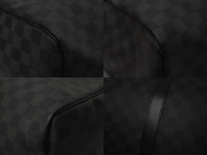 極美品 LOUIS VUITTON ルイヴィトン ボストンバッグ キーポル55 ダミエ グラフィット N41413 ブラック シルバー金具 中古 4c075215