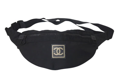 CHANEL シャネル ウエストバッグ・ボディバッグ スポーツライン ココマーク ナイロン 8番台 ブラック 美品 中古 4c075222