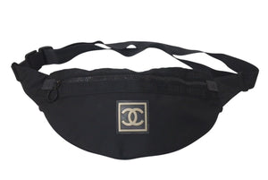 CHANEL シャネル ウエストバッグ・ボディバッグ スポーツライン ココマーク ナイロン 8番台 ブラック 美品 中古 4c075222