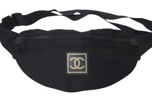 CHANEL シャネル ウエストバッグ・ボディバッグ スポーツライン ココマーク ナイロン 8番台 ブラック 美品 中古 4c075222