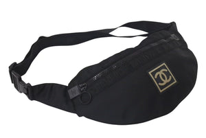 CHANEL シャネル ウエストバッグ・ボディバッグ スポーツライン ココマーク ナイロン 8番台 ブラック 美品 中古 4c075222
