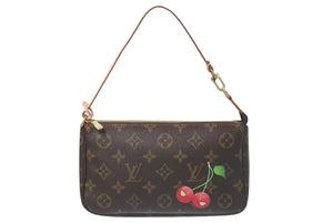 極美品 LOUIS VUITTON ルイヴィトン モノグラム チェリー ポシェットアクセソワール アクセサリーポーチ 村上隆 M95008 中古 4c075223