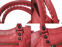 Load image into Gallery viewer, BALENCIAGA バレンシアガ ハンドバッグ Mini City Bag クラシック ミニ シティ ピンクレッド 300295 レザー 美品 中古 4c075229