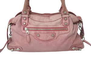 BALENCIAGA バレンシアガ ハンドバッグ 240578 ザ ジャイアント タウン ピンク レザー 良品 中古 4c075232