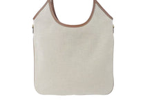 Load image into Gallery viewer, 新品未使用 MIUMIU ミュウミュウ ロゴ トートバッグ ショルダーバッグ IVY 5BG231 キャンバス レザー ホワイト ブラウン 中古 4c075237