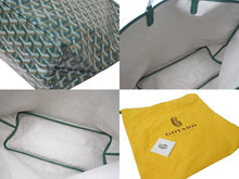 Load image into Gallery viewer, 新品未使用 GOYARD ゴヤール サンルイPM バッグ トートバッグ STLOUIPMLTY09CL09P PVC レザー ヘリンボーン グリーン 中古 4c075238