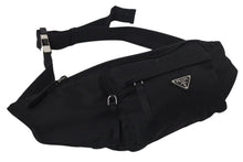 Load image into Gallery viewer, PRADA プラダ ウエストバッグ ボディバッグ トライアングルロゴ 2VL005 ナイロン ブラック シルバー金具 美品 中古 4c075240
