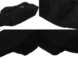 PRADA プラダ ウエストバッグ ボディバッグ トライアングルロゴ 2VL005 ナイロン ブラック シルバー金具 美品 中古 4c075240