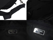 Load image into Gallery viewer, PRADA プラダ ウエストバッグ ボディバッグ トライアングルロゴ 2VL005 ナイロン ブラック シルバー金具 美品 中古 4c075240