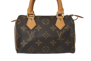 極美品 LOUIS VUITTON ルイヴィトン ミニスピーディ ハンドバッグ モノグラム M41534 PVC ブラウン ゴールド金具 中古 4c075242