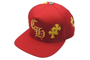 新品同様 CHROME HEARTS クロムハーツ Cross Patch Baseball Cap クロスパッチベースボールキャップ 帽子 レッド ホワイト 中古 4c075245