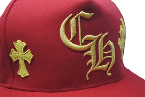 新品同様 CHROME HEARTS クロムハーツ Cross Patch Baseball Cap クロスパッチベースボールキャップ 帽子 レッド ホワイト 中古 4c075245