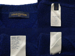 LOUIS VUITTON ルイヴィトン 20AW LVインタルシア ニット セーター RM202M VSS HJN18W ブルー ホワイト サイズL 美品 中古 4c075246