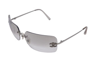 CHANEL シャネル サングラス グレー スモークグラデーション プラスチック 62□17 120 4017-D C.159/61 シルバー 金具 美品 中古 4c075257