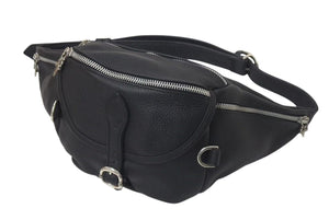 極美品 CHROME HEARTS クロムハーツ #1 SNAT PACK スナットパック ウエストバッグ ガンスリンガーベルト レザー 中古 4c075258