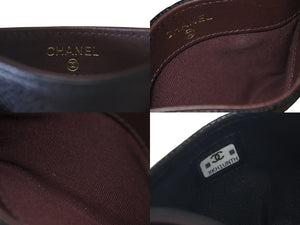 極美品 CHANEL シャネル マトラッセ カードケース 名刺入れ ランダム番台 キャビアスキン ブラック ゴールド金具 中古 4c075261