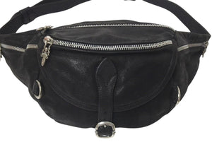 CHROME HEARTS クロムハーツ #1 SNAT PACK スナットパック ウエストバッグ ガンスリンガーベルト デストロイレザー 美品 中古 4c075265