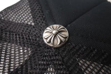 Load image into Gallery viewer, 極美品 CHROME HEARTS クロムハーツ トラッカーキャップ ハリウッド CHロゴ刺繍 クロスボール シルバー 925 ブラック 中古 4c075269