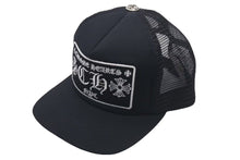 Load image into Gallery viewer, 極美品 CHROME HEARTS クロムハーツトラッカーキャップ ニューヨーク CHロゴ刺繍 クロスボール シルバー 925 ブラック 中古 4c075270