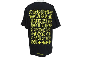 CHROME HEARTS クロムハーツ 半袖Tシャツ CH T-SHRT フロントポケット USA製 コットン ブラック イエロー サイズM 美品 中古 4c075274 