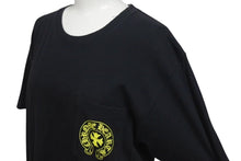 画像をギャラリービューアに読み込む, CHROME HEARTS クロムハーツ 半袖Tシャツ CH T-SHRT フロントポケット USA製 コットン ブラック イエロー サイズM 美品 中古 4c075274 