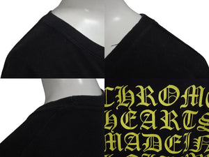 CHROME HEARTS クロムハーツ 半袖Tシャツ CH T-SHRT フロントポケット USA製 コットン ブラック イエロー サイズM 美品 中古 4c075274 