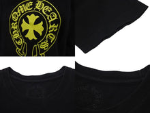 画像をギャラリービューアに読み込む, CHROME HEARTS クロムハーツ 半袖Tシャツ CH T-SHRT フロントポケット USA製 コットン ブラック イエロー サイズM 美品 中古 4c075274 