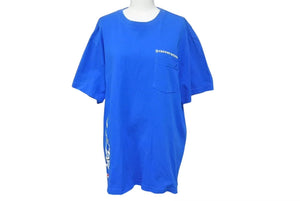 クロムハーツ Chrome Hearts PPO SPACE T-SHRT MATTY BOYバックプリントTシャツ フロントポケット ブルー サイズXL 美品 中古 4c075275 