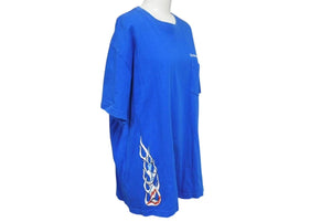 クロムハーツ Chrome Hearts PPO SPACE T-SHRT MATTY BOYバックプリントTシャツ フロントポケット ブルー サイズXL 美品 中古 4c075275 