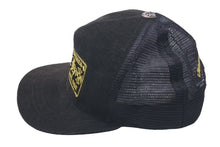 Load image into Gallery viewer, CHROME HEARTS クロムハーツ CH キャップ コーデュロイ トラッカーメッシュキャップ ブラック イエロー シルバー金具 中古 4c075276