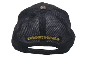 CHROME HEARTS クロムハーツ CH キャップ コーデュロイ トラッカーメッシュキャップ ブラック イエロー シルバー金具 中古 4c075276