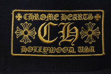 Load image into Gallery viewer, CHROME HEARTS クロムハーツ CH キャップ コーデュロイ トラッカーメッシュキャップ ブラック イエロー シルバー金具 中古 4c075276