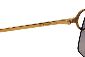極美品 CARTIER カルティエ メガネ リムレス ブラウン サングラス ゴールド金具 メタル プラスチック 中古 4c075278