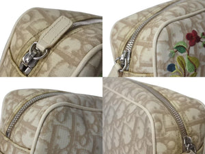 ChristianDior クリスチャンディオール トロッター フラワー ショルダーバッグ PVC レザー ベージュ マルチカラー 美品 中古 4c075281