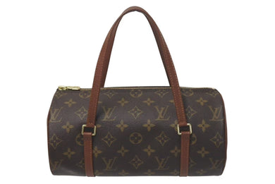 極美品 LOUIS VUITTON ルイヴィトン パピヨンPM 26 筒形 ハンドバック ブラウン モノグラム M51366 中古 4c075288