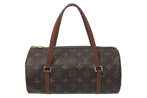 極美品 LOUIS VUITTON ルイヴィトン パピヨンPM 26 筒形 ハンドバック ブラウン モノグラム M51366 中古 4c075288