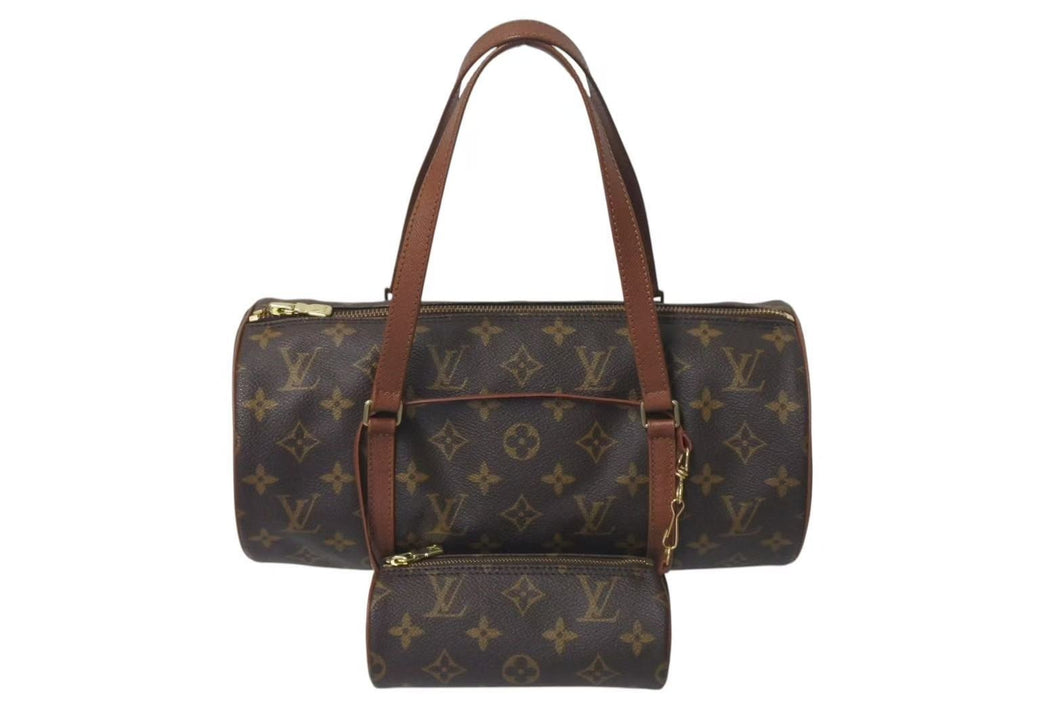 極美品 LOUIS VUITTON ルイヴィトン パピヨンGM 横幅30cm ハンドバッグ M51385 モノグラム 筒型 旧型 ゴールド金具 中古 4c075289