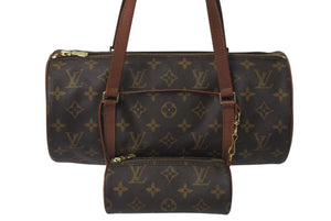 極美品 LOUIS VUITTON ルイヴィトン パピヨンGM 横幅30cm ハンドバッグ M51385 モノグラム 筒型 旧型 ゴールド金具 中古 4c075289