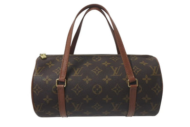 極美品 LOUIS VUITTON ルイヴィトン パピヨンPM 26 筒形 ハンドバック ブラウン モノグラム M51366 中古 4c075290