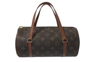 極美品 LOUIS VUITTON ルイヴィトン パピヨンPM 26 筒形 ハンドバック ブラウン モノグラム M51366 中古 4c075290
