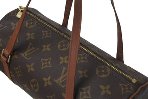 極美品 LOUIS VUITTON ルイヴィトン パピヨンPM 26 筒形 ハンドバック ブラウン モノグラム M51366 中古 4c075290