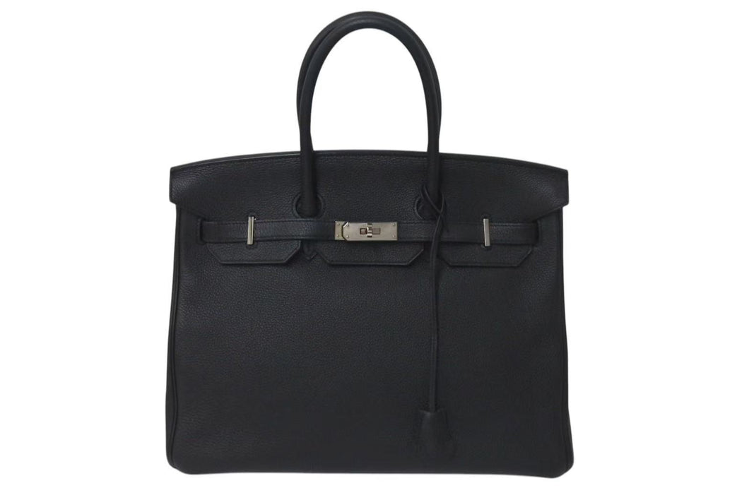 極美品 HERMES エルメス BIRKIN バーキン35 ハンドバッグ トゴ ブラック シルバー金具 X刻印 2016年製 中古 4c075292