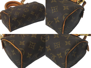 LOUIS VUITTON ルイヴィトン ミニスピーディ ハンドバッグ モノグラム M41534 スト付き PVC ブラウン ゴールド金具 美品 中古 4c075295