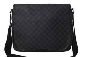 LOUIS VUITTON ルイヴィトン ダニエルMM ショルダーバッグ N58029 ダミエグラフィット ブラック シルバー金具 美品 中古 4c075298
