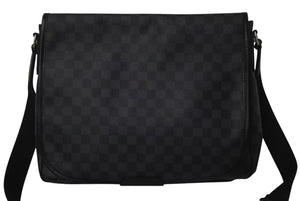 LOUIS VUITTON ルイヴィトン ダニエルMM ショルダーバッグ N58029 ダミエグラフィット ブラック シルバー金具 美品 中古 4c075299